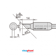 Mỏ hàn, tips hàn cho máy hàn thiếc RX-85HRT-6K GOOT